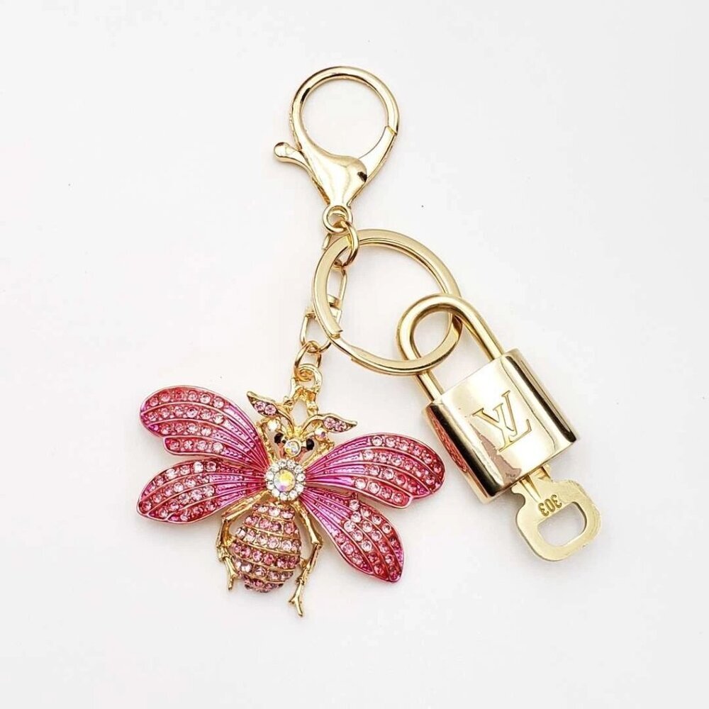 Louis Vuitton Gold Lock 🔒 Authentic LV Key + Unbranded Bee Bag Charm